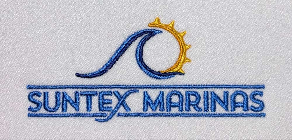 icostore suntex marinas close up embroidery logo
