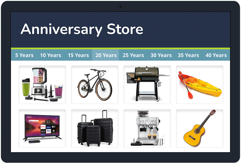 Online company store, incentive program, incentives, anniversary program, service awards, no inventory no minimums iCoStore