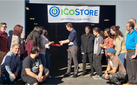 iCoStore employees, warehouse opening, iCoStore team
