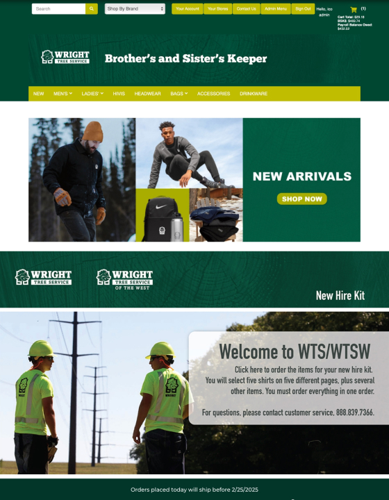 iCoStore Uniform store page